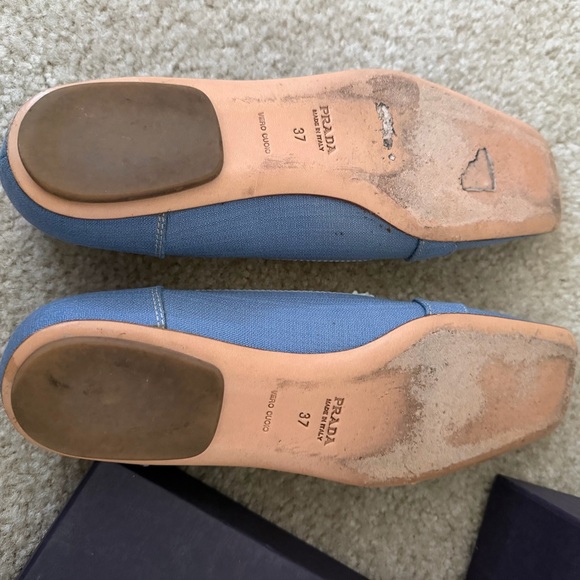 Prada Women's Sky Blue Flats - Picture 4 of 5
